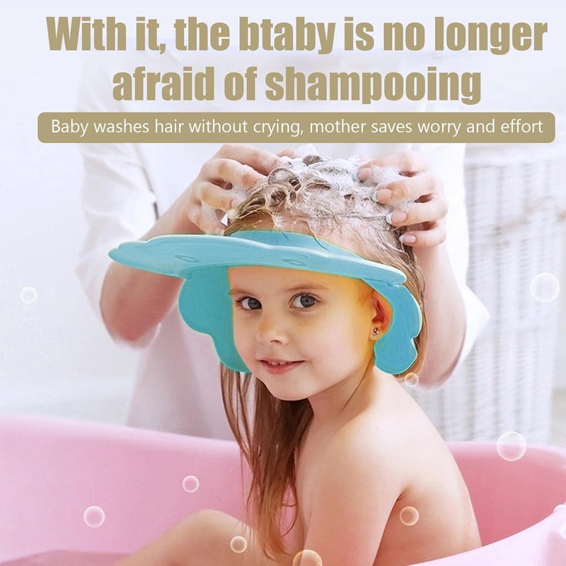 ويوبلز قبعة استحمام للأطفال قابلة للتعديل لحماية العينين والأذنين والوجه، غطاء لغسل شعر الأطفال، قبعة استحمام للأطفال، واقي للشعر، أدوات مساعدة لغسل الشعر بالشامبو للأطفال الصغار والكبار، قبعة استحمام - Image 4